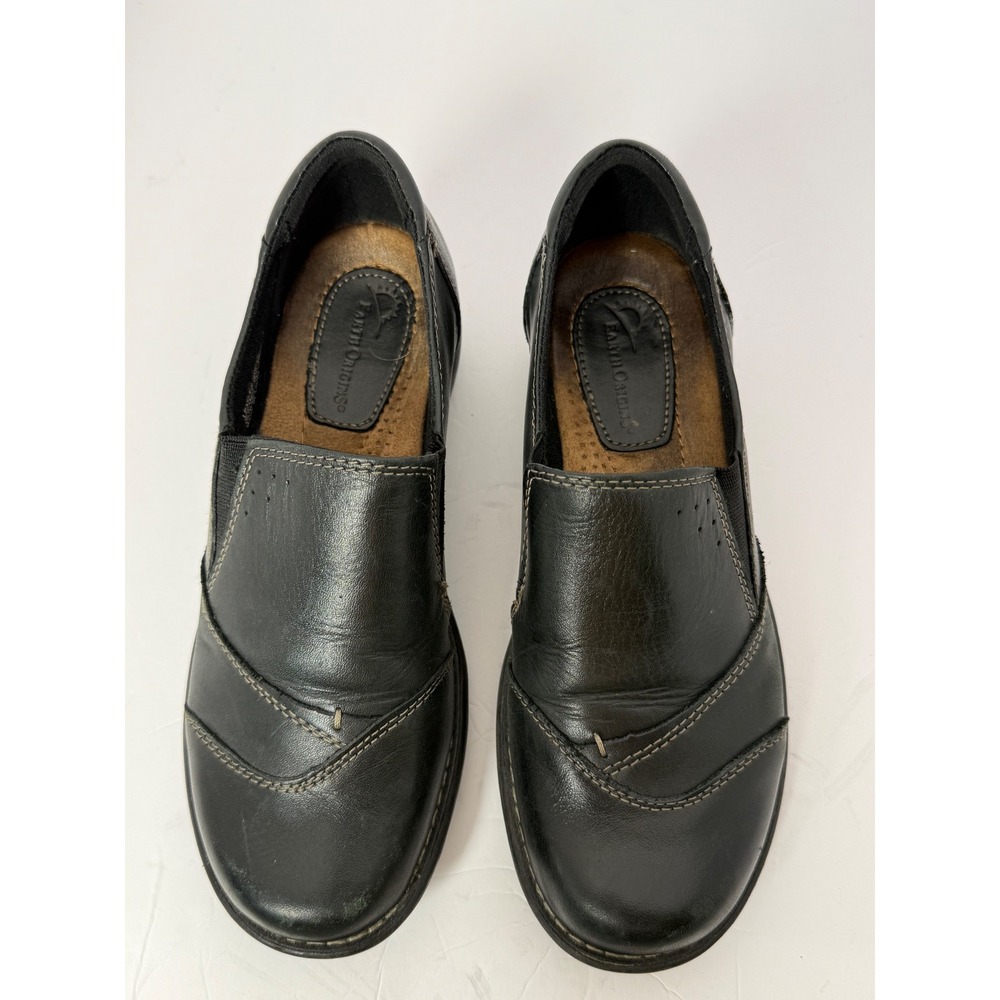 Earth Origins Victoria Black Leather Slip On Loafers Shoes Womens 8.5 M
